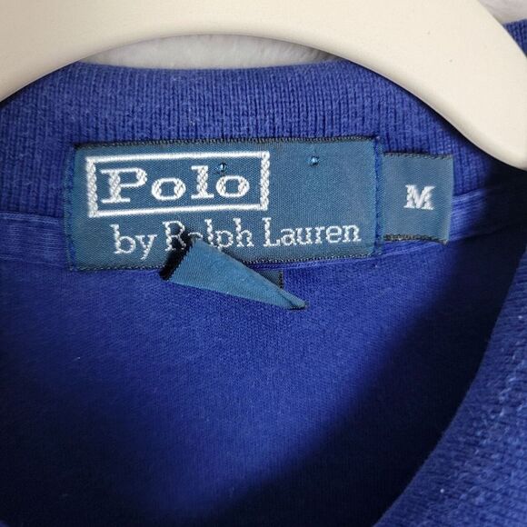 Ralph Lauren Polo Shirt Mens Size Medium Pony Logo‎ Short Sleeve Blue Cotton - Picture 3 of 7